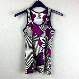 Inknburn Hana singlet black purple floral tank